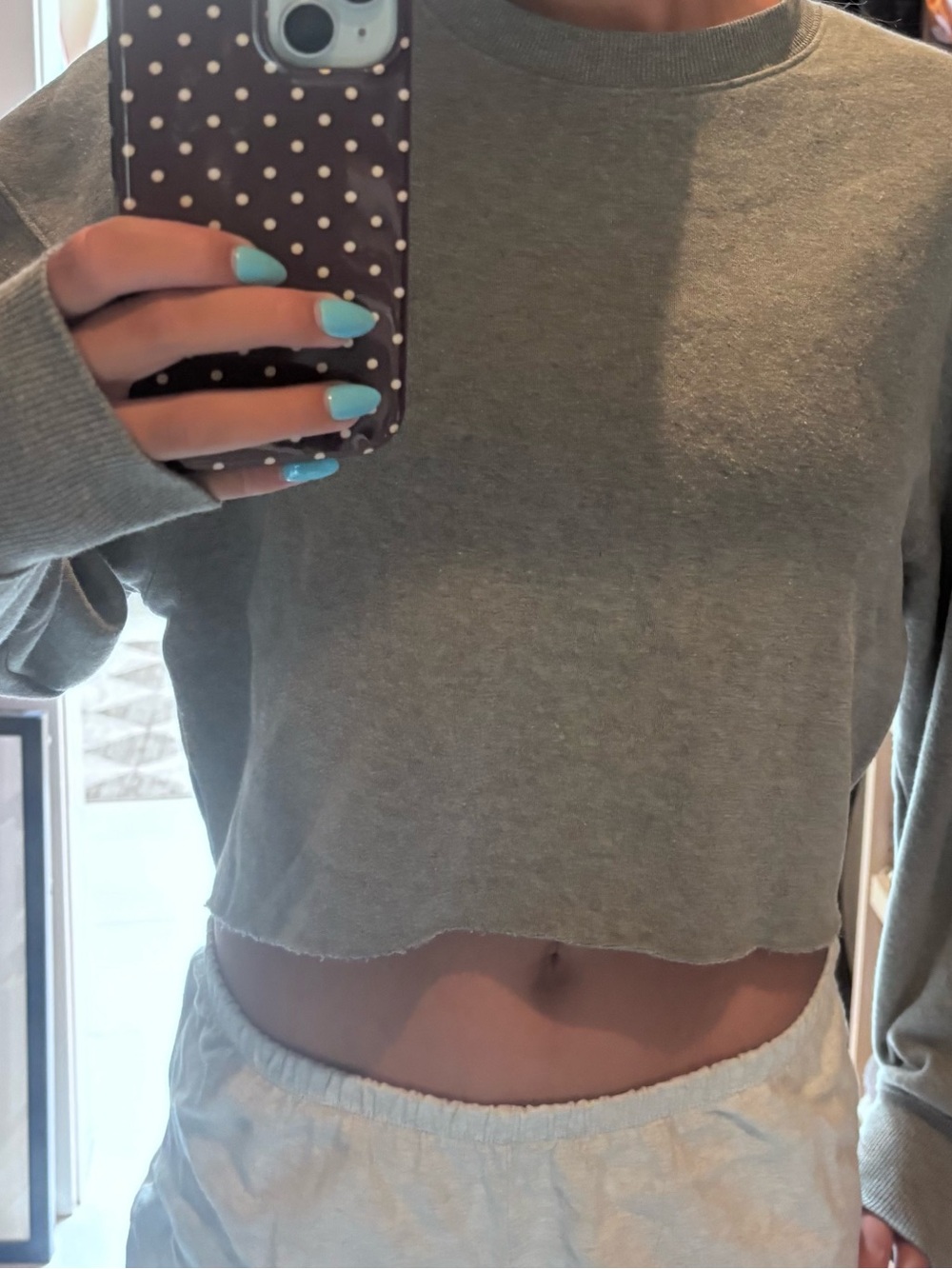 Cropped Long-Sleeve Crewneck Top - Wild Fable - Picture 1 of 3